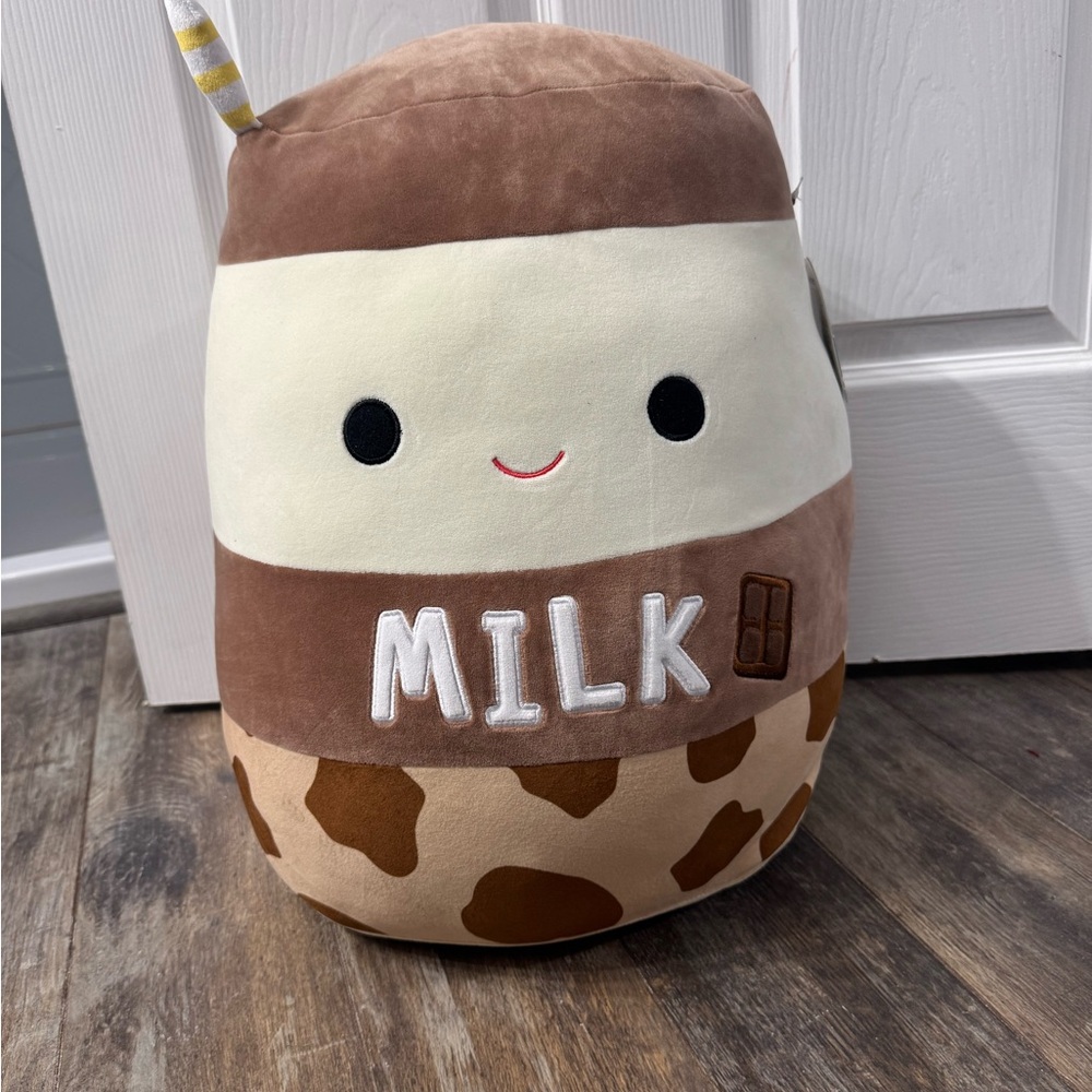 Squishmallows Sylvie Milk Bottle Plush - Brown and Cream Delight